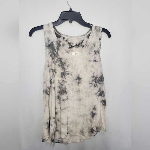 Pre-Loved Grey Tie Dye American Eagle Outfitters Tank Shirt Soft and Sexy Size M - Picture 7 of 8